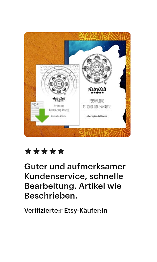 Bewertung mit fünf Sternen für schnellen Kundenservice und Artikelbeschreibung.